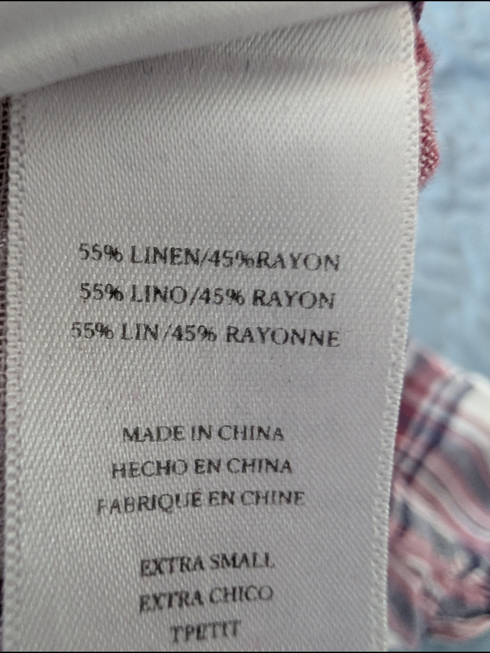 Rails Linen Blend Plaid Button Down Shirt XS Coastal Casual Lightweight - Picture 7 of 7